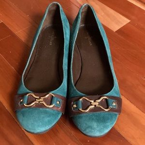 Cole Haan Dark Teal Suede Flats